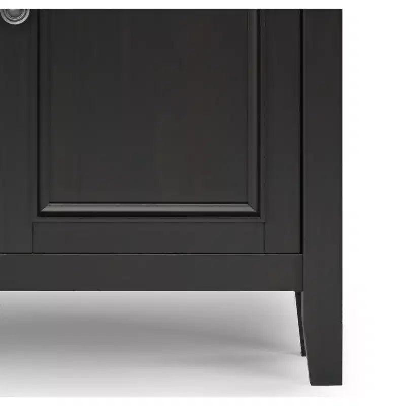 Mobile Contenitore da Ingresso con 2 Cassetti e Ante Doppie – Nero / Marrone / Bianco, 1 Adulto