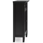 Mobile Contenitore da Ingresso con 2 Cassetti e Ante Doppie – Nero / Marrone / Bianco, 1 Adulto