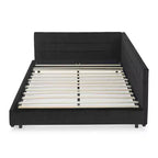 Telaio Daybed Queen in velluto nero con schienale e braccioli, 1 persona