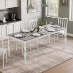 Tavolo da pranzo rettangolare marrone e nero, 6-8 posti, 200 cm, stile rustico, 4 gambe