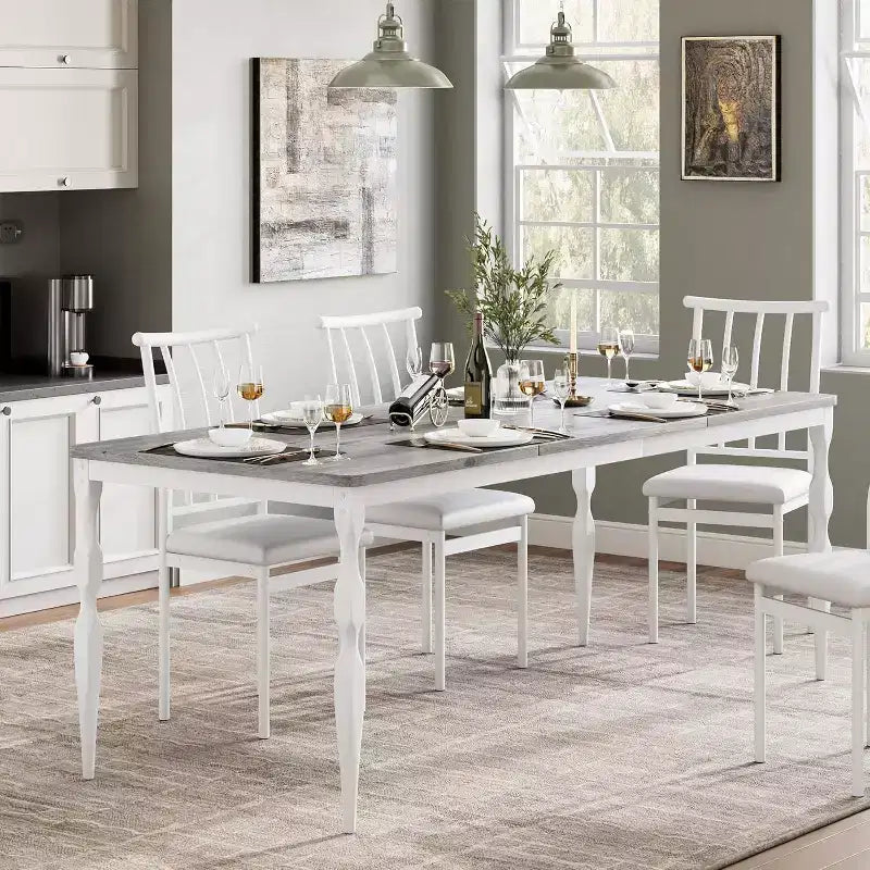Tavolo da pranzo rettangolare marrone e nero, 6-8 posti, 200 cm, stile rustico, 4 gambe