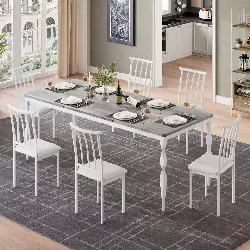 Tavolo da pranzo rettangolare marrone e nero, 6-8 posti, 200 cm, stile rustico, 4 gambe
