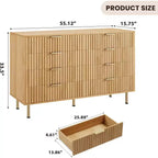 Cassettiera a 8 cassetti, nera / grigia / naturale / bianca, in legno, larghezza 55", montaggio per 1 persona