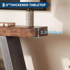 Tavolino Consolle a 2 Ripiani, Stile Trapezoidale, Marrone/Grigio e Marrone/Naturale, Assemblaggio 1 Persona