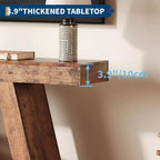 Tavolino Consolle a 2 Ripiani, Stile Trapezoidale, Marrone/Grigio e Marrone/Naturale, Assemblaggio 1 Persona