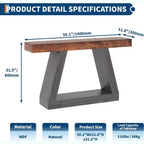 Tavolino Consolle a 2 Ripiani, Stile Trapezoidale, Marrone/Grigio e Marrone/Naturale, Assemblaggio 1 Persona