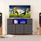 Nero / Marrone / Grigio / Bianco 10 cassetti porta TV con LED, singolo