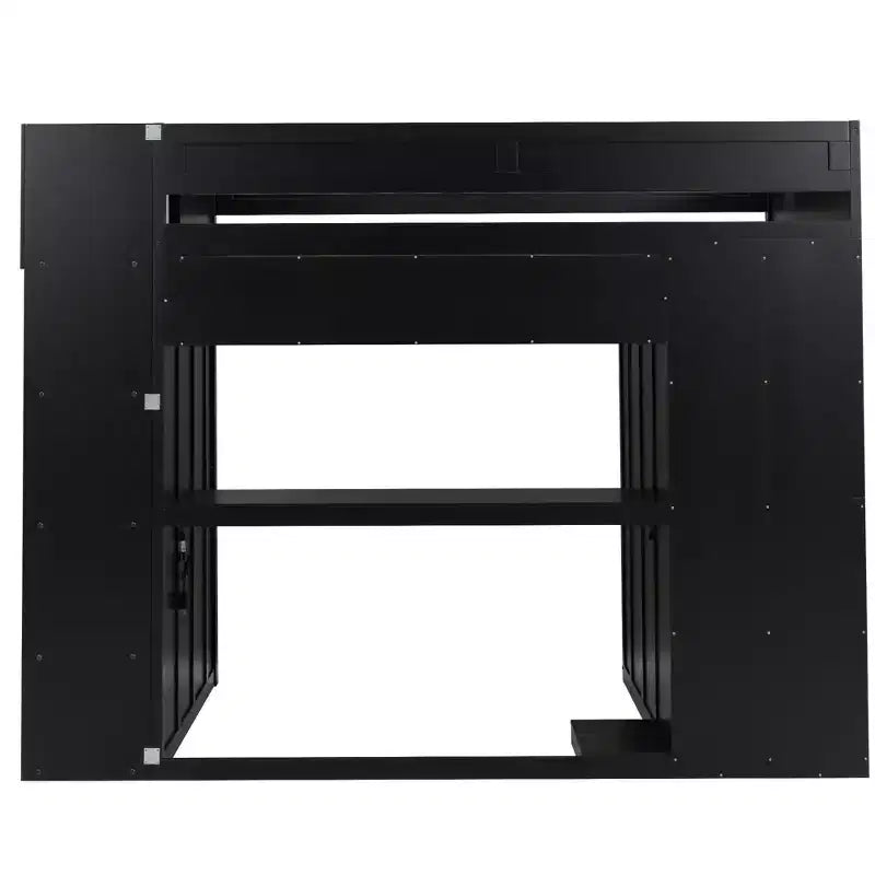 Letto a soppalco da gaming nero e rosso con scrivania, luci LED e spazio contenitivo – singolo/una piazza e mezza, 1 persona