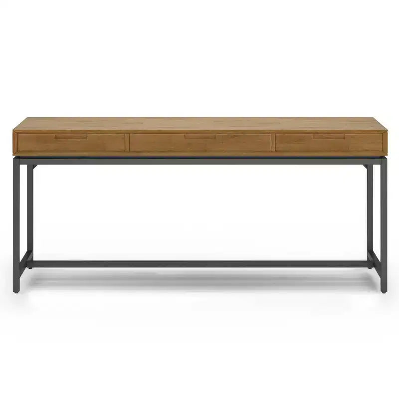 Scrivania a 1 posto marrone sella medio, stile Mid-Century, con schedario