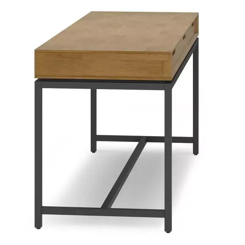 Scrivania a 1 posto marrone sella medio, stile Mid-Century, con schedario