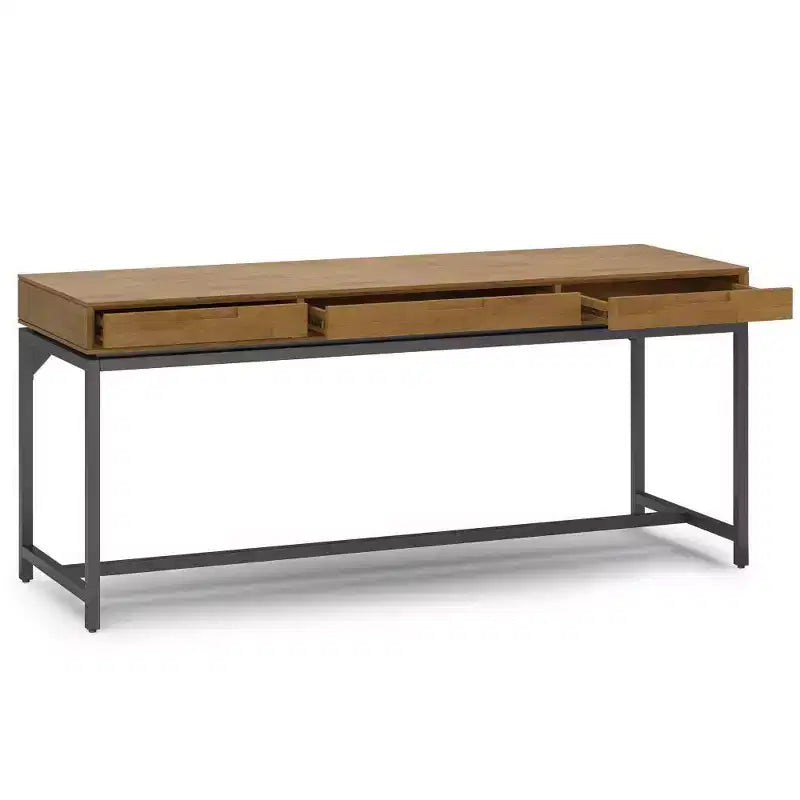 Scrivania a 1 posto marrone sella medio, stile Mid-Century, con schedario