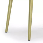 Tavolino laterale quadrato marrone naturale con cassetto, legno di mango e metallo dorato, stile moderno di metà secolo
