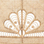 Testiera rotonda in rattan marrone naturale, misura Queen, 1 persona