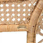 Testiera rotonda in rattan marrone naturale, misura Queen, 1 persona