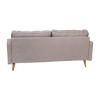 Divano a 3 posti moderno di metà secolo, grigio scuro/grigio ardesia, molle insacchettate, gambe in legno
