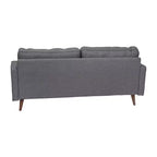 Divano a 3 posti moderno di metà secolo, grigio scuro/grigio ardesia, molle insacchettate, gambe in legno