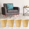 Piedini per Mobili conici Rotondi in Legno Naturale con Piastra di Montaggio, Set da 4