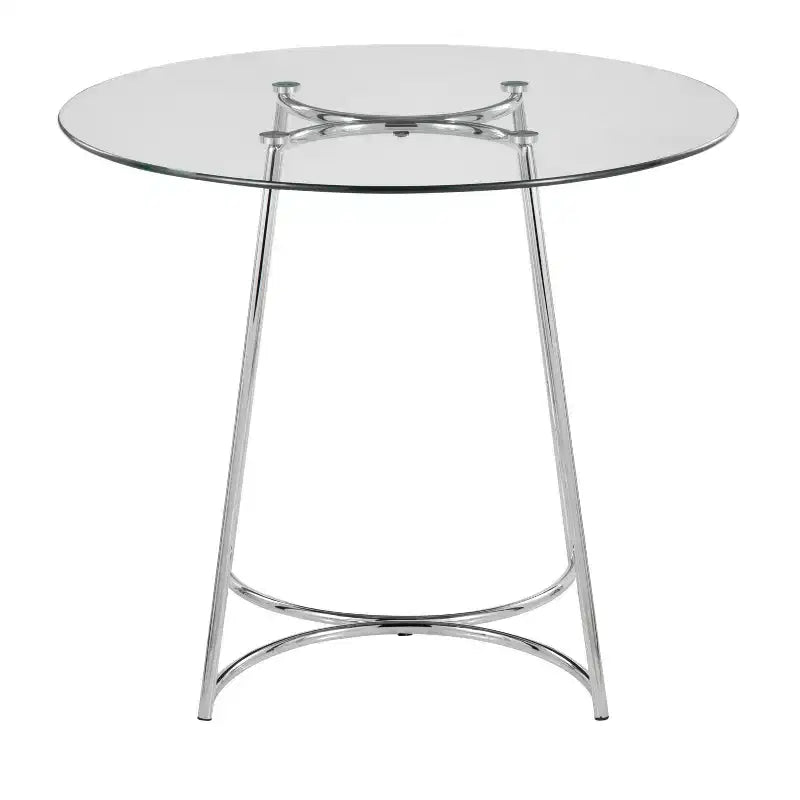 Tavolo da pranzo rotondo in vetro temperato da 35", struttura nera/oro/cromata, 4 posti