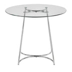 Tavolo da pranzo rotondo in vetro temperato da 35", struttura nera/oro/cromata, 4 posti