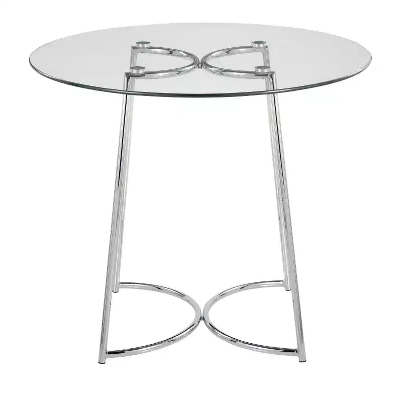 Tavolo da pranzo rotondo in vetro temperato da 35", struttura nera/oro/cromata, 4 posti