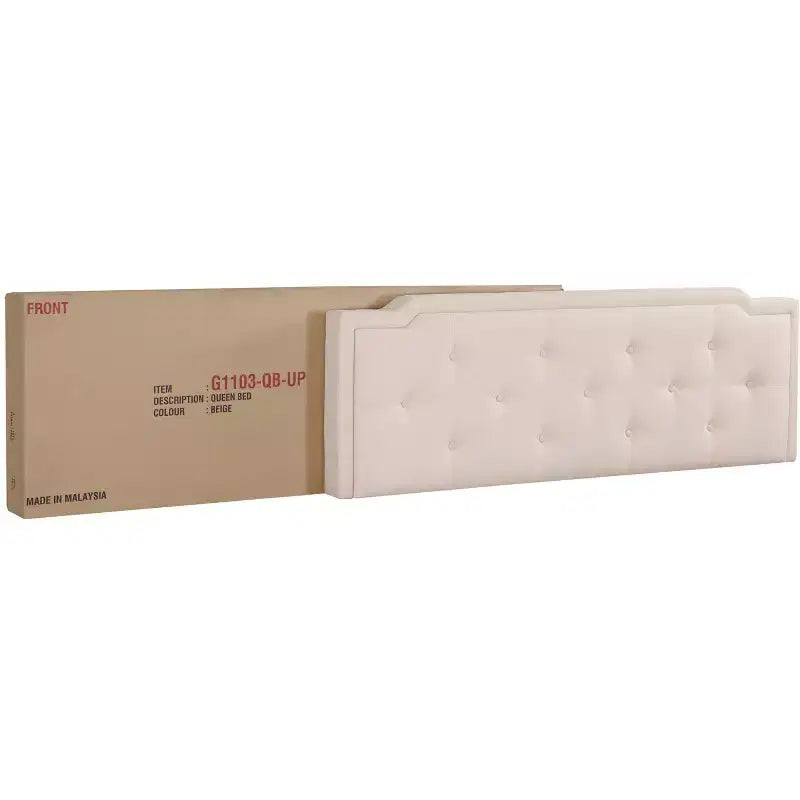 Letto matrimoniale con pannello regolabile imbottito beige/bianco – 2 colori, 1 persona