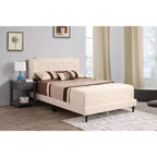 Letto matrimoniale con pannello regolabile imbottito beige/bianco – 2 colori, 1 persona