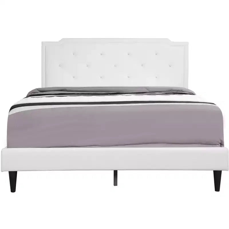 Letto matrimoniale con pannello regolabile imbottito beige/bianco – 2 colori, 1 persona