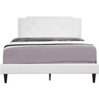 Letto matrimoniale con pannello regolabile imbottito beige/bianco – 2 colori, 1 persona