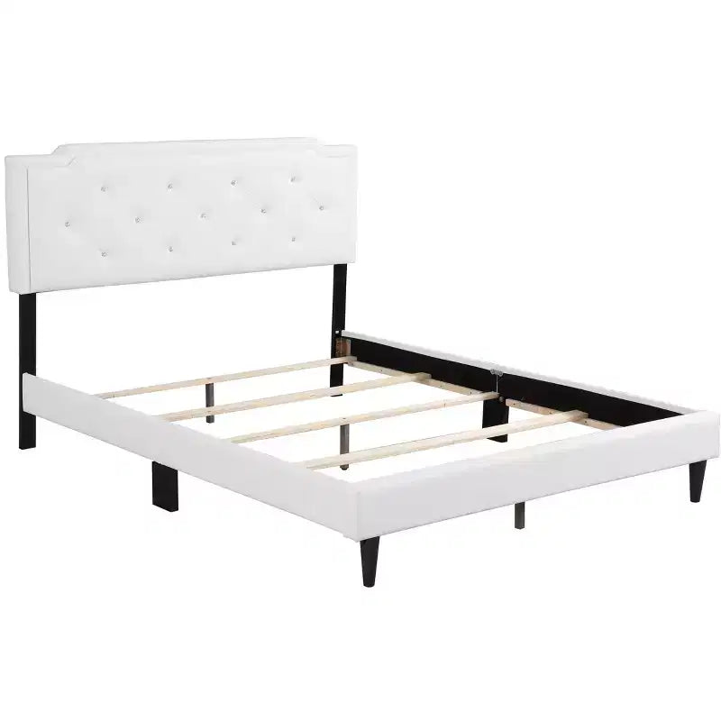 Letto matrimoniale con pannello regolabile imbottito beige/bianco – 2 colori, 1 persona