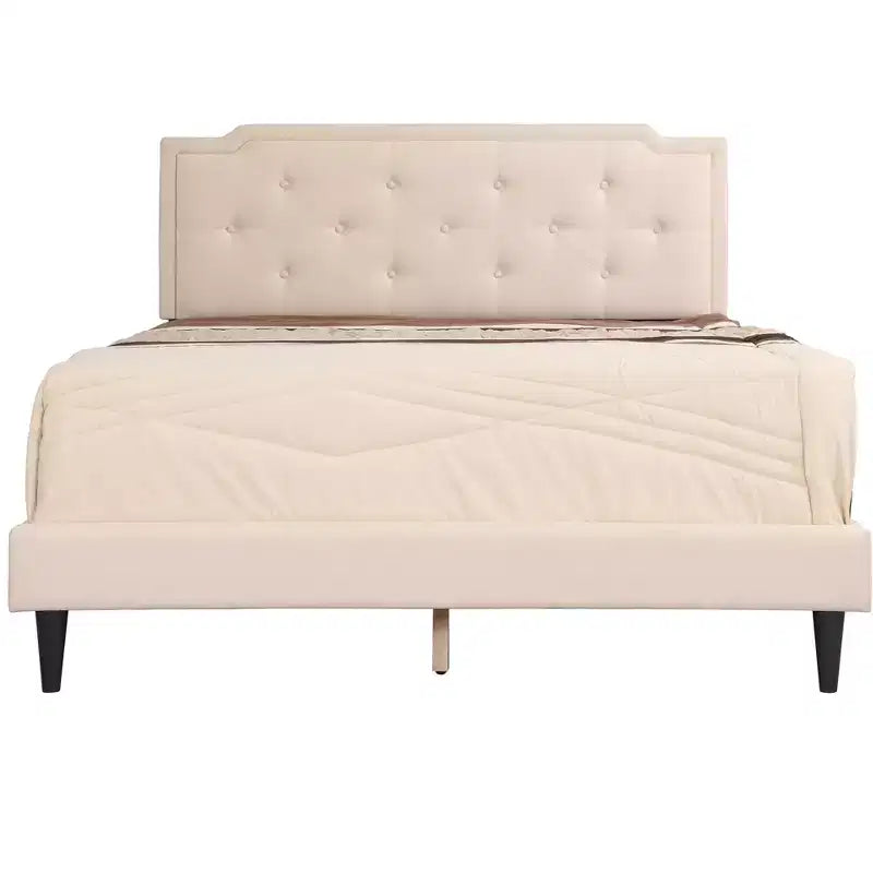 Letto matrimoniale con pannello regolabile imbottito beige/bianco – 2 colori, 1 persona