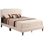 Letto matrimoniale con pannello regolabile imbottito beige/bianco – 2 colori, 1 persona