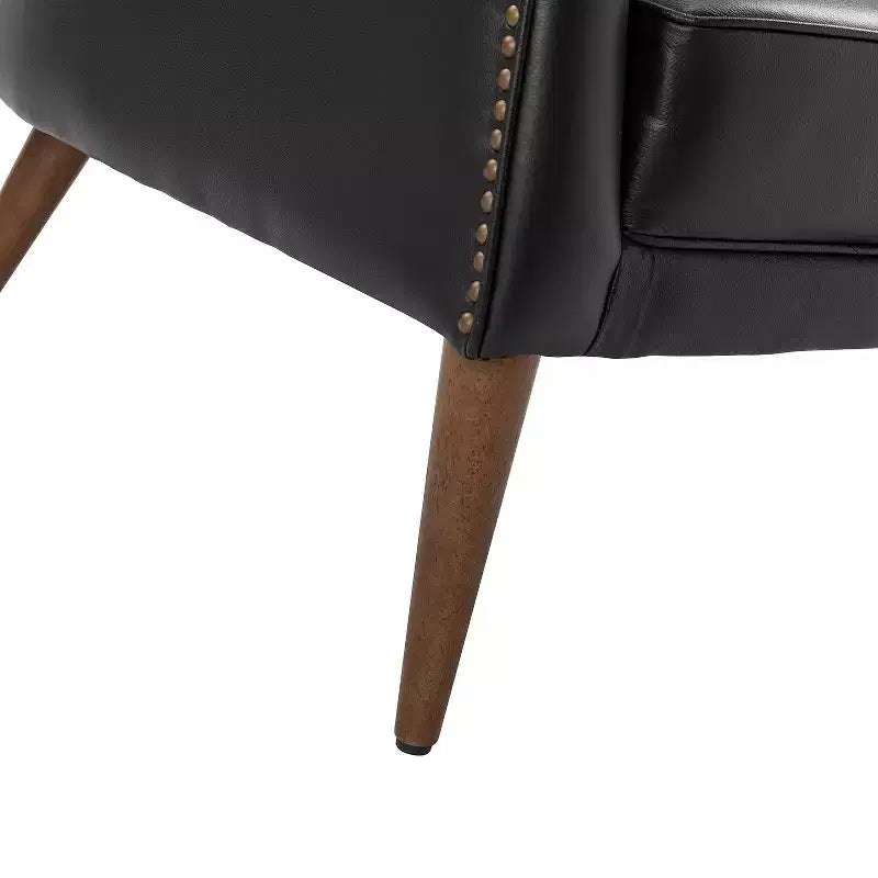 Poltrona a barilotto in vera pelle capitonné, seduta singola – Beige / Nero / Cammello / Blu Marino