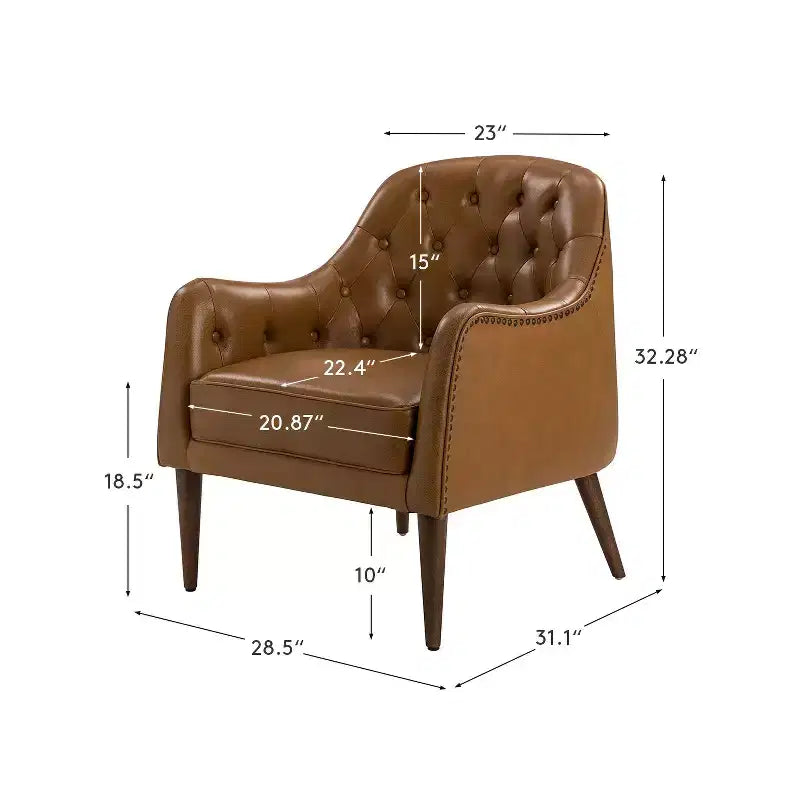 Poltrona a barilotto in vera pelle capitonné, seduta singola – Beige / Nero / Cammello / Blu Marino